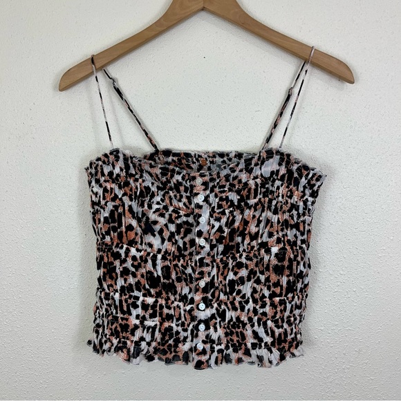 FREE PEOPLE ONE Meridien Leopard Corset Top Womens Size Medium - Picture 2 of 5